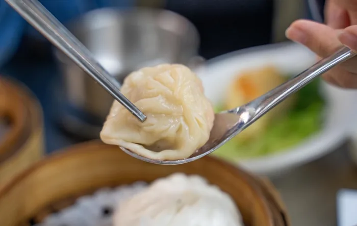 Dim sum - Bamboo steamers and yum cha at a Cantonese teahouse