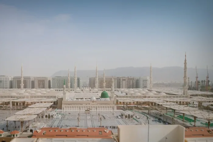 Madinah - The Prophet's Mosque beneath its green dome