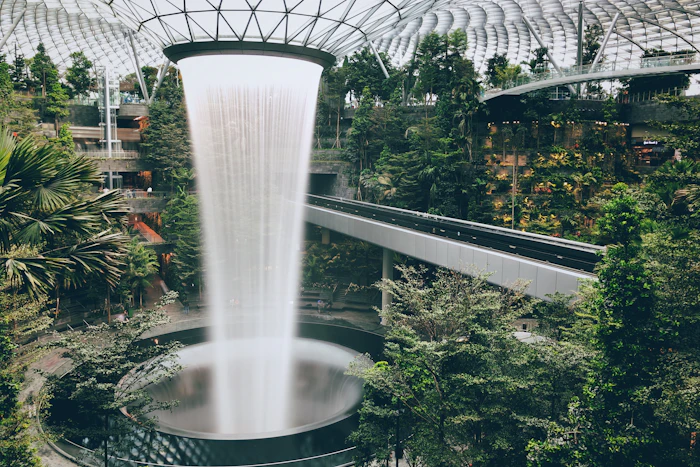 Jewel Changi - An indoor waterfall inside the airport itself
